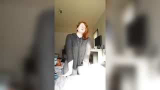 Chubby Redhead Nerd gives you a Strip Tease + Fuck and Blowjob - 1 image
