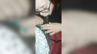 White BBW Sucks on Boyfriend's BBC - 2 image