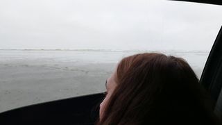 Fucking Husband in the Backseat of our Car on the Public Beach with Oceanview - 11 image