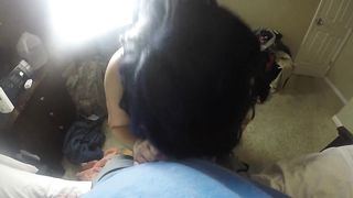 BBW Chick Wanted to try again and have me Cum all over her Tits Giving me Head Blowjob - 3 image