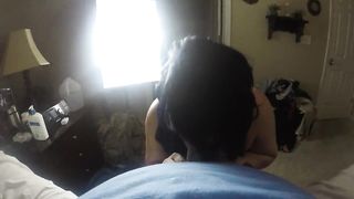 BBW Chick Wanted to try again and have me Cum all over her Tits Giving me Head Blowjob - 8 image