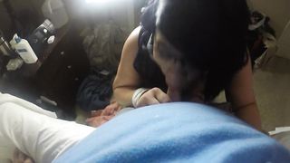 BBW Chick Wanted to try again and have me Cum all over her Tits Giving me Head Blowjob - 9 image