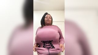Solo bbw dress revealing huge juggs bouncing tits - 8 image