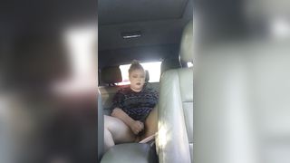 Blonde PAWG Backseat Car Masturbation - 15 image