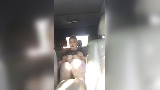 Blonde PAWG Backseat Car Masturbation
