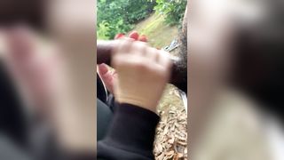 Chubby Girl Caught Sucking my BBC outside