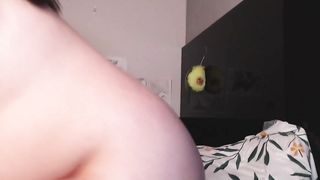 Chubby brunette caresses pussy on camera - 15 image