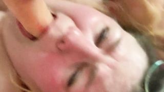 SSBBW Tit Fucking and Gagging on Toy - 15 image