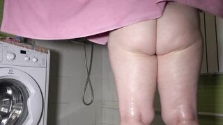 Mature BBW with a Hairy Pussy and Big Saggy Tits in the Shower. - 14 image