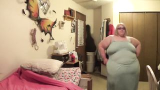 Ssbbw struts and shows belly - 12 image