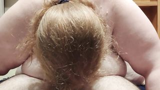 Big Busty Redhead Blows Husband to Climax - 5 image