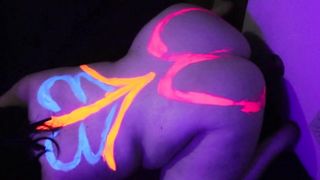 Hot BBW in Body Paint Talks Dirty while she Fucks herself - 3 image