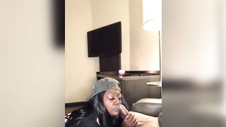 Sloppy Toppy from the College Girl, Thick Ebony Gets Nasty Cum on Face - 10 image