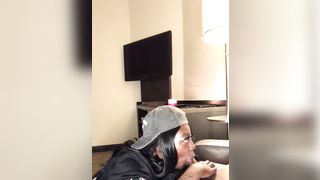 Sloppy Toppy from the College Girl, Thick Ebony Gets Nasty Cum on Face - 3 image