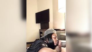 Sloppy Toppy from the College Girl, Thick Ebony Gets Nasty Cum on Face - 5 image