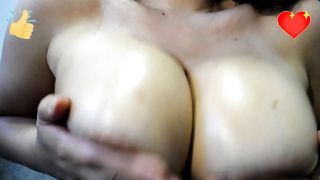 Big Boobs Blessed MILF Massage Huge Titts with Oil! - 9 image