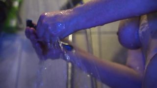 I Spy on a Hot MILF in the Shower while she Shaves her Hairy PUSSY. - 2 image