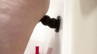 Mature MILF BBW Huge ANal Beads TWO VIEWS Mom Belly Tits Pierced Big Ass Tits - 14 image