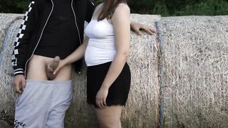 Farmer Girl gives the Farmer a Handjob by his Hay Bales - 13 image