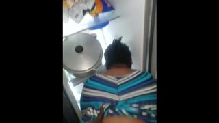 Ebony BBW GF Gets Fucked in the Fridge - 1 image