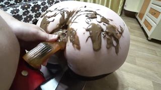 Juicy creamy PAWG shaking doggy style Mature lesbians with strapon fuck anal and hairy pussy Home fetish - 3 image