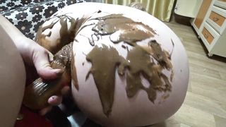 Juicy creamy PAWG shaking doggy style Mature lesbians with strapon fuck anal and hairy pussy Home fetish - 5 image