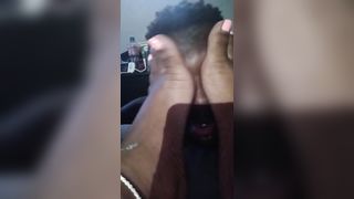 Ebony BBW Step-Mom Dominates and Smothering Step-Son with her Meaty Soles - 11 image