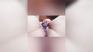 Solo Shaved BBW Pussy with Vibrator + Moans while she Cums for you - 7 image