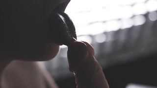 Sexy BBW MILF Dildo Blowjob Training.