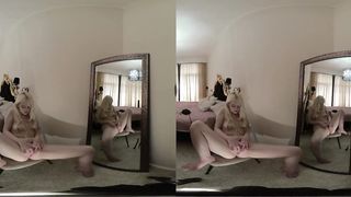 Sweet Caroline Virtual Reality Vr180 Experience Blonde Pale Masturbating in a Mirror - 15 image
