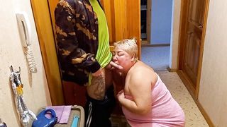 doggy style sex and blowjob to a courier - 4 image