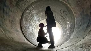 Voyeur BBC Worship Aggressive BlowJob Public