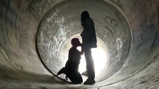 Voyeur BBC Worship Aggressive BlowJob Public - 6 image