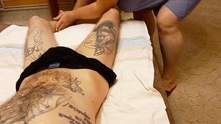 foot massage and fingering my cock - 3 image