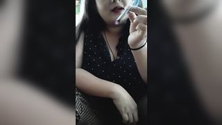 Weekend Smoke Sesh with Arab BBW in Leggings - 2 image