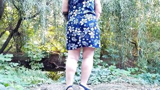 Spreading my huge ass hard and pissing outdoors - 2 image