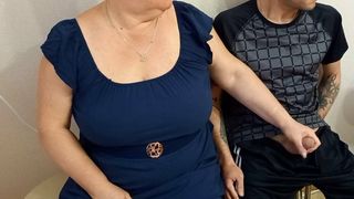 she jerks off my cock and helps me finish - 1 image