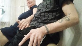 jerking off my cock in the office and helping me to cum - 9 image