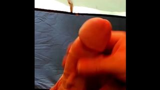 BBW Stroking Hubby's Huge Cock before Hungrily Eating his Cum in Tent Camping.