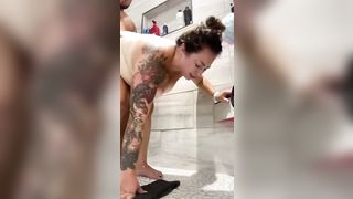 Cumming on wifes face after fucking her in the shower - 13 image