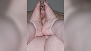 Chubby Bbw giving footjob - 2 image