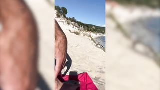 I Jerk off a Stranger at the Public Beach Quickly before his Wife comes back and Surprises us - 9 image