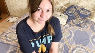 Fuck chubby girl with bush! Creampie for hairy pussy - 7 image