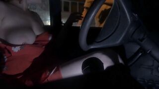 Wife Braless in Car Shows the way