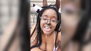 Thick Cow Smokes Weed and Pees outside - 7 image