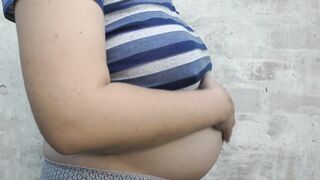 Wife outdoor with a huge cheating pregnant belly -Milky Mari - 4 image