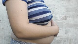 Wife outdoor with a huge cheating pregnant belly -Milky Mari - 5 image