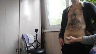 she jerks off my cock on a smoke break - 12 image