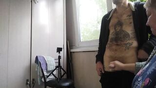 she jerks off my cock on a smoke break - 9 image