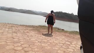 Showing off at the dam and masturbating - 7 image